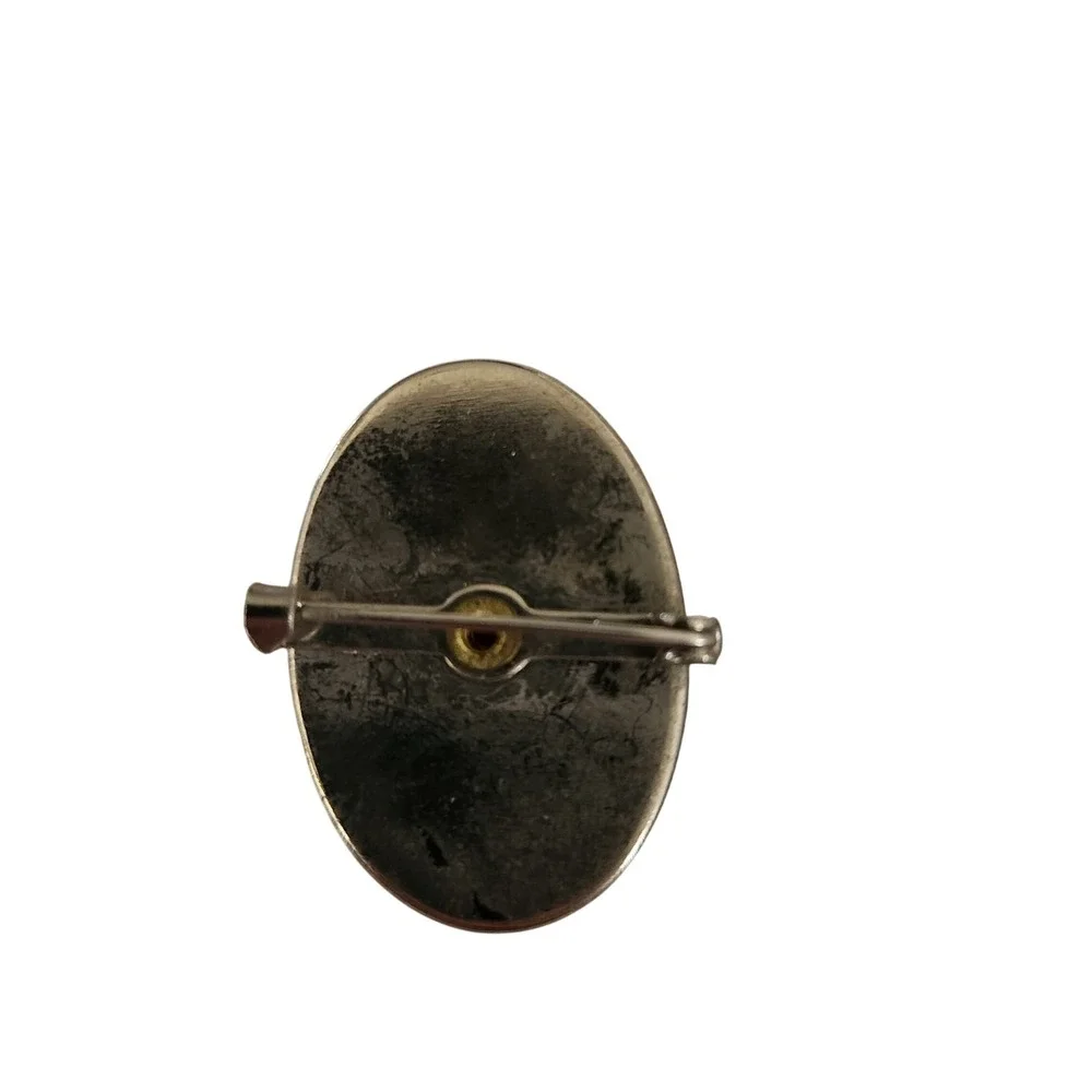 Vintage Fragonard Style Courting Couple Oval‎ Brooch Silver Tone Romantic Pin